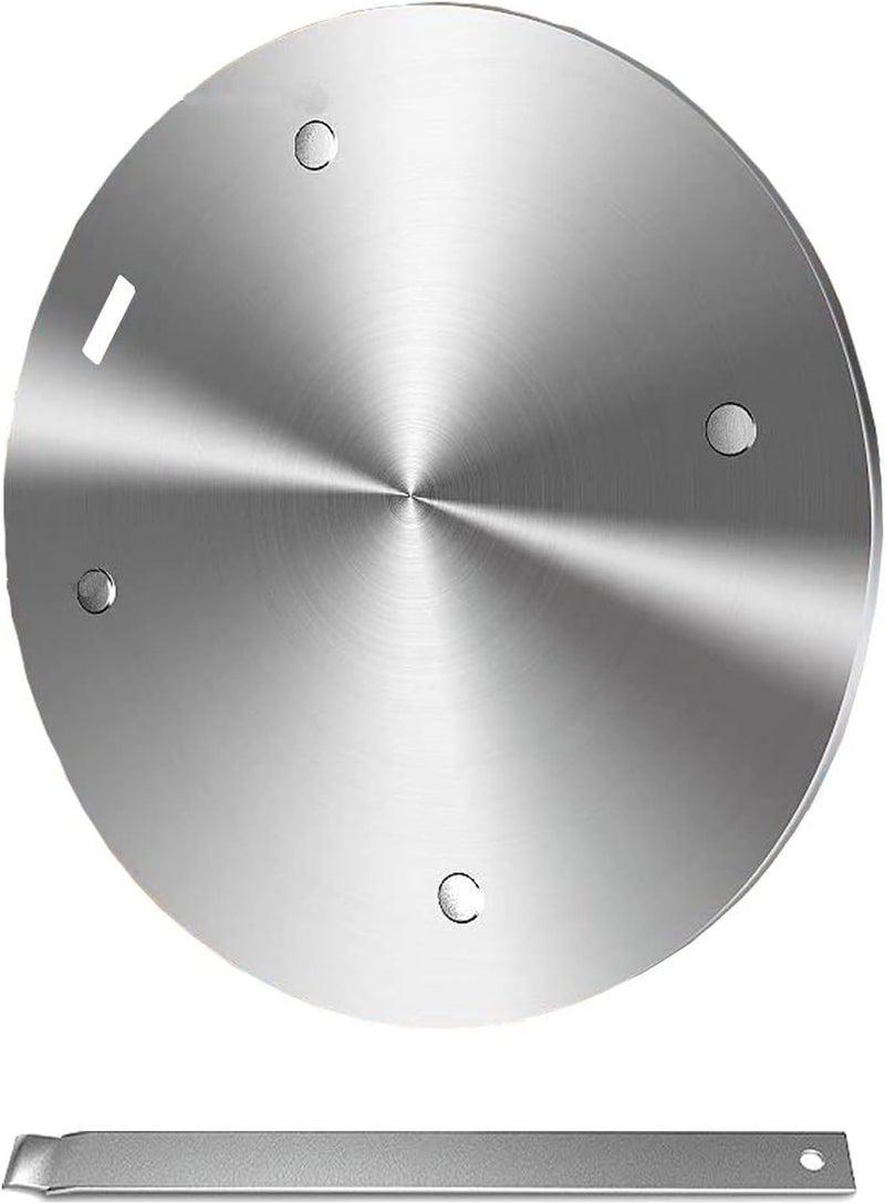 Grourarty Heat Diffuser Plate, Grouarty Stainless Steel Cooking Induction Adapter Simmer Plate for Electric Gas Glass Cooktop Hob Ring, Induction Cooktop Converter Plate With Handle 9.45inch - Image 1